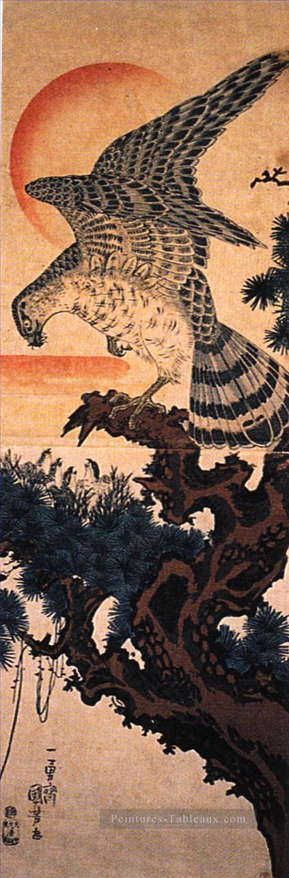 Faucon Utagawa Kuniyoshi ukiyo e Peintures à l'huile